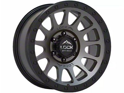 Lock Off-Road Yosemite Matte Grey with Matte Black Ring 6-Lug Wheel; 20x9; 18mm Offset (07-13 Silverado 1500)