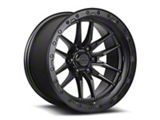 Lock Off-Road Krawler Matte Black with Matte Black Ring 8-Lug Wheel; 22x10; -18mm Offset (11-14 Silverado 2500 HD)