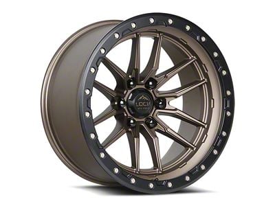 Lock Off-Road Krawler Matte Bronze with Matte Black Ring 8-Lug Wheel; 20x10; -18mm Offset (11-14 Silverado 2500 HD)