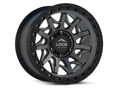 Lock Off-Road Lunatic Matte Grey with Matte Black Ring 6-Lug Wheel; 20x10; -18mm Offset (07-14 Tahoe)