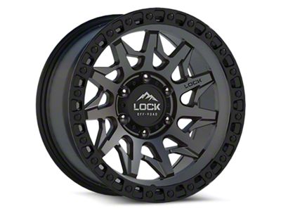 Lock Off-Road Lunatic Matte Grey with Matte Black Ring 6-Lug Wheel; 20x10; -18mm Offset (14-18 Sierra 1500)
