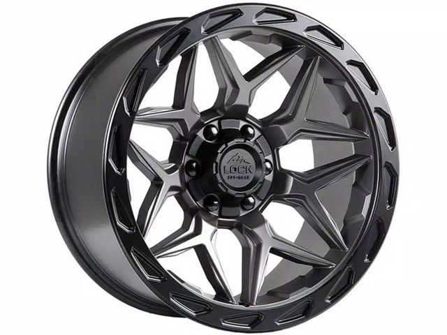 Lock Off-Road Matrix Matte Grey with Matte Black Ring 6-Lug Wheel; 17x9; 0mm Offset (15-20 F-150)