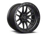 Lock Off-Road Krawler Matte Black with Matte Black Ring 8-Lug Wheel; 22x10; -18mm Offset (15-19 Silverado 2500 HD)