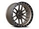 Lock Off-Road Krawler Matte Bronze with Matte Black Ring 8-Lug Wheel; 20x10; -18mm Offset (15-19 Silverado 3500 HD SRW)