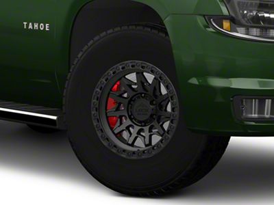 Lock Off-Road Lunatic Matte Black with Matte Black Ring 6-Lug Wheel; 17x9; -12mm Offset (15-20 Tahoe)