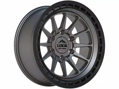 Lock Off-Road Baja Matte Grey with Matte Black Ring 6-Lug Wheel; 17x9; -12mm Offset (15-20 Yukon)