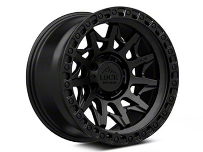 Lock Off-Road Lunatic Matte Black with Matte Black Ring 6-Lug Wheel; 17x9; -12mm Offset (15-20 Yukon)