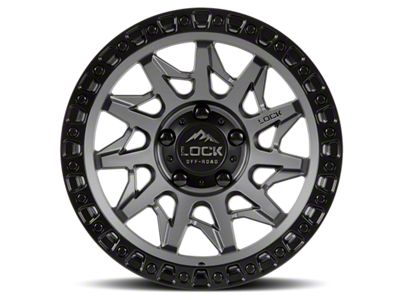 Lock Off-Road Lunatic Matte Grey with Matte Black Ring 6-Lug Wheel; 18x9; -12mm Offset (19-23 Ranger)