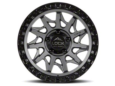 Lock Off-Road Lunatic Matte Grey with Matte Black Ring 6-Lug Wheel; 18x9; -12mm Offset (19-24 Sierra 1500)