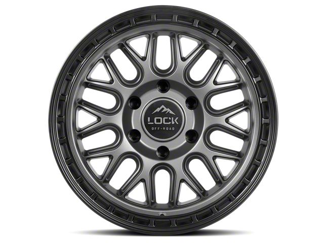 Lock Off-Road Onyx Matte Grey with Matte Black Ring 6-Lug Wheel; 17x9; 1mm Offset (19-24 Sierra 1500)