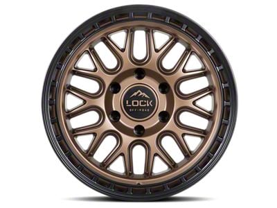 Lock Off-Road Onyx Matte Bronze with Matte Black Ring 6-Lug Wheel; 17x9; -12mm Offset (19-24 Silverado 1500)