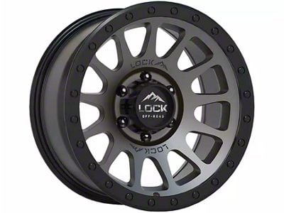 Lock Off-Road Yosemite Matte Grey with Matte Black Ring 8-Lug Wheel; 20x10; -18mm Offset (23-24 F-250 Super Duty)