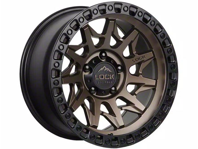 Lock Off-Road Lunatic Matte Bronze with Matte Black Ring 8-Lug Wheel; 20x10; -18mm Offset (23-24 F-350 Super Duty SRW)