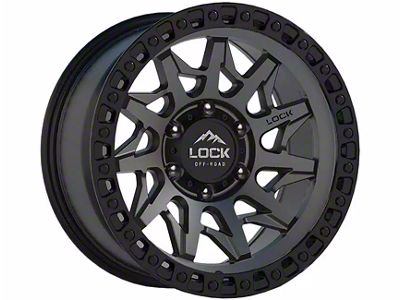 Lock Off-Road Lunatic Matte Grey with Matte Black Ring 8-Lug Wheel; 20x10; -18mm Offset (23-24 F-350 Super Duty SRW)