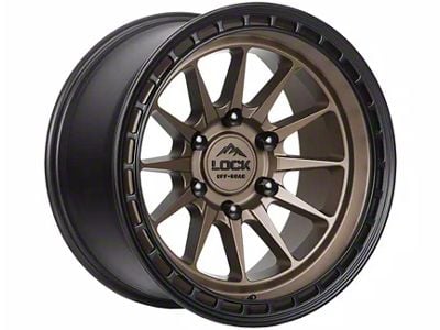 Lock Off-Road Baja Matte Desert Bronze with Matte Black Ring 6-Lug Wheel; 17x9; 0mm Offset (99-06 Sierra 1500)