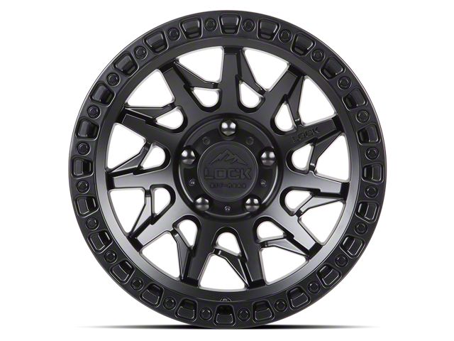 Lock Off-Road Lunatic Matte Black with Matte Black Ring 6-Lug Wheel; 18x9; 1mm Offset (99-06 Sierra 1500)