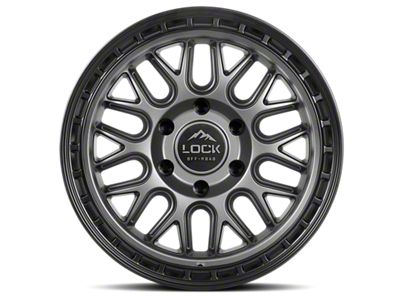 Lock Off-Road Onyx Matte Grey with Matte Black Ring 6-Lug Wheel; 17x9; 1mm Offset (99-06 Sierra 1500)