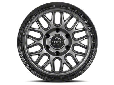 Lock Off-Road Onyx Matte Grey with Matte Black Ring 6-Lug Wheel; 17x9; -12mm Offset (23-25 Colorado)