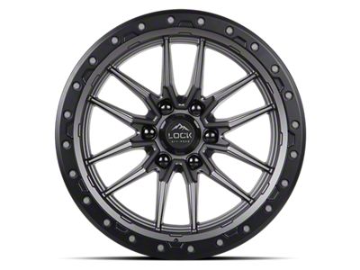 Lock Off-Road Krawler Matte Grey with Matte Black Ring 6-Lug Wheel; 17x9; 1mm Offset (23-24 Canyon)