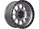 Lock Off-Road 50Cal Matte Grey with Matte Black Ring 6-Lug Wheel; 17x9; -12mm Offset (21-24 F-150)