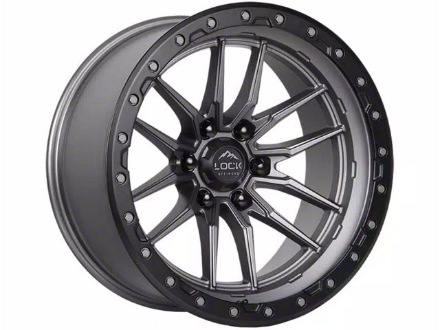 Lock Off-Road Krawler Matte Grey with Matte Black Ring 6-Lug Wheel; 20x9; 0mm Offset (19-24 RAM 1500)