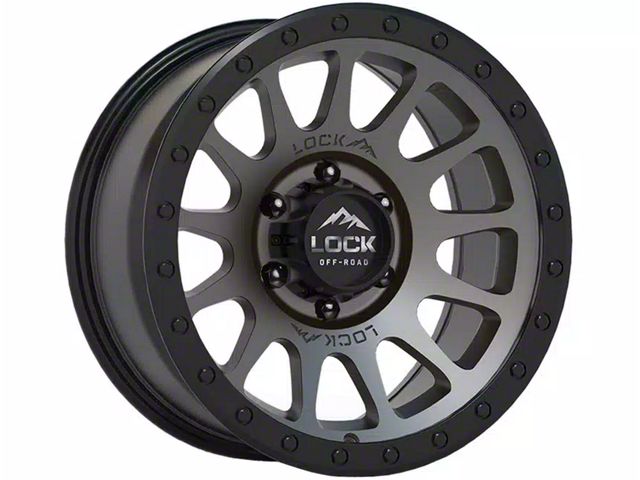 Lock Off-Road Yosemite Matte Grey with Matte Black Ring 6-Lug Wheel; 20x9; 18mm Offset (19-24 RAM 1500)