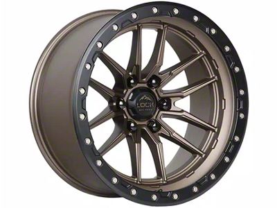 Lock Off-Road Krawler Matte Bronze with Matte Black Ring 6-Lug Wheel; 17x9; -12mm Offset (19-23 Ranger)