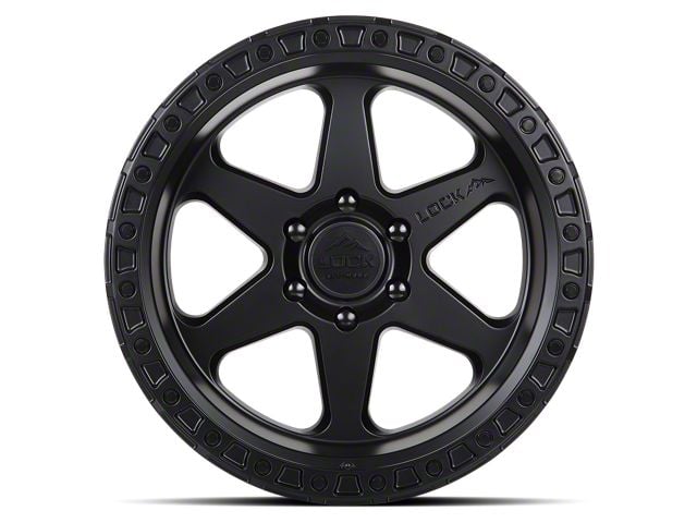 Lock Off-Road Olympus Matte Black with Matte Black Ring 6-Lug Wheel; 18x9; -12mm Offset (14-18 Sierra 1500)