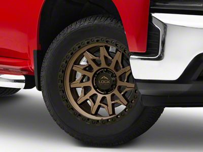 Lock Off-Road Lunatic Matte Bronze with Matte Black Ring 6-Lug Wheel; 20x10; -18mm Offset (19-24 Silverado 1500)