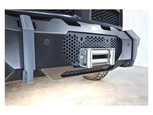 LoD Offroad Destroyer Front Bumper Winch Plate with Screen; Black Texture (11-22 F-250 Super Duty)