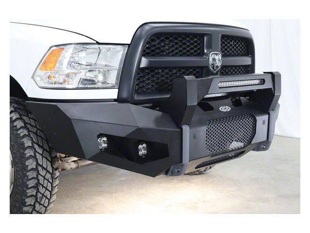 LoD Offroad Destroyer Front Bumper Bolt-on Single Row 20-Inch LED Light Bar Crossmember; Black Texture (10-24 RAM 2500)