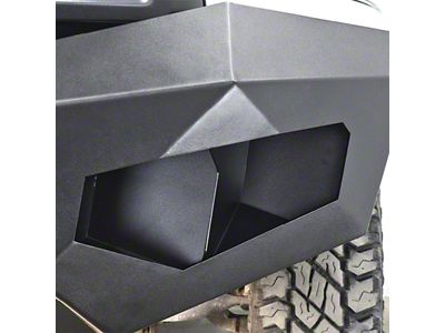 LoD Offroad Destroyer Front Bumper Blank Light Bezel Kit; Black Texture (11-24 Sierra 3500 HD)