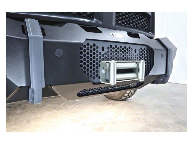 LoD Offroad Destroyer Front Bumper Winch Plate with Screen; Black Texture (11-24 Silverado 3500 HD)