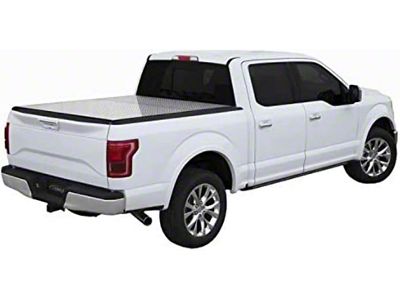 Lomax Hard Tri-Fold Tonneau Cover; Diamond Plate (17-24 F-350 Super Duty w/ 6-3/4-Foot Bed)