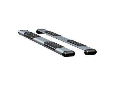 O-Mega II 6-Inch Wheel-to-Wheel Oval Side Step Bars; Rocker Mount; Silver (14-18 Silverado 1500 Regular Cab)