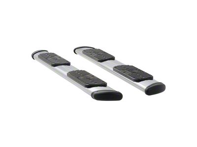 Regal 7-Inch Oval Side Step Bars; Rocker Mount; Polished Stainless (07-13 Sierra 1500 Crew Cab)