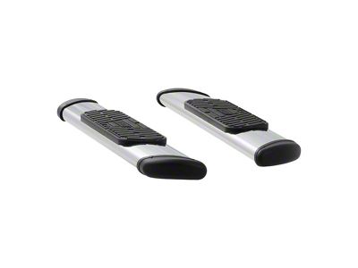 Regal 7-Inch Oval Side Step Bars; Rocker Mount; Polished Stainless (07-13 Silverado 1500 Regular Cab)