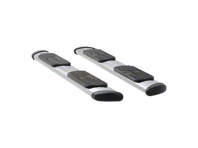 Regal 7-Inch Oval Side Step Bars; Rocker Mount; Polished Stainless (14-18 Sierra 1500 Crew Cab)