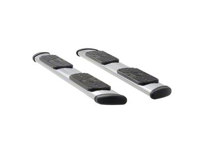 Regal 7-Inch Oval Side Step Bars; Rocker Mount; Polished Stainless (14-18 Silverado 1500 Double Cab)