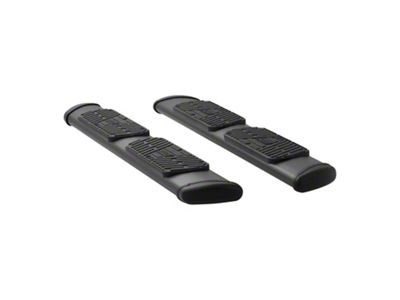 Regal 7-Inch Oval Side Step Bars; Rocker Mount; Textured Black (09-18 RAM 1500 Quad Cab)