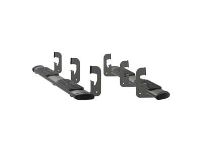 Regal 7-Inch Oval Side Step Bars; Rocker Mount; Textured Black (14-18 Silverado 1500 Crew Cab)