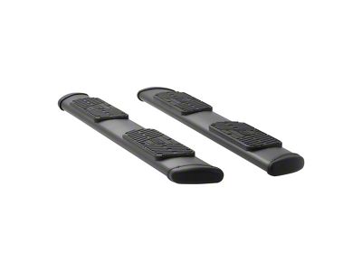 Regal 7-Inch Oval Side Step Bars; Rocker Mount; Textured Black (14-18 Silverado 1500 Double Cab)