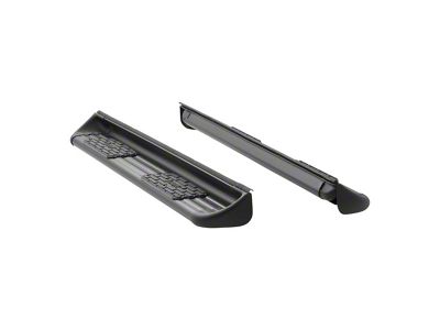 Stainless Side Entry Running Boards; Body Mount; Textured Black (99-13 Sierra 1500 Regular Cab)