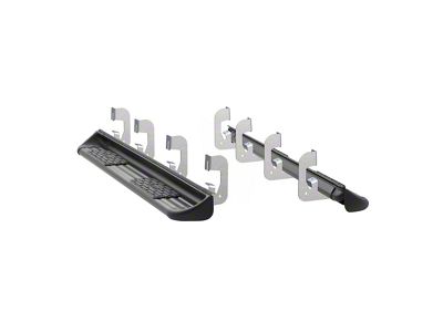 Stainless Side Entry Running Boards; Rocker Mount; Textured Black (14-18 Silverado 1500 Crew Cab)