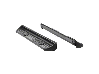 Stainless Side Entry Running Boards; Rocker Mount; Textured Black (14-18 Silverado 1500 Regular Cab)