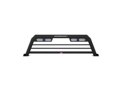 Magnum Low Pro Headache Rack with Lights; Matte Black (20-22 F-250 Super Duty w/ Factory LED Tail Lights)