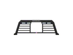 Magnum High Pro Headache Rack with Lights and Window Cut-Out; Matte Black (20-23 Sierra 3500 HD)