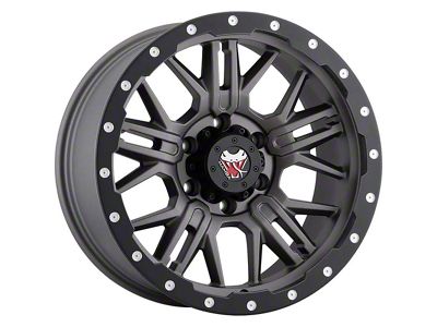 Mamba Offroad Wheels Type M25 Matte Gray with Black Lip 6-Lug Wheel; 17x9; -12mm Offset (07-13 Silverado 1500)