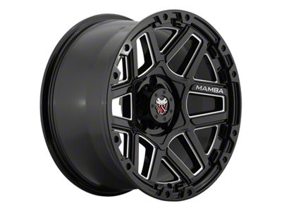 Mamba Offroad Wheels Type M23 Gloss Black Machined 6-Lug Wheel; 20x9; -12mm Offset (07-13 Sierra 1500)