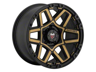 Mamba Offroad Wheels M23 Matte Black with Bronze Face 6-Lug Wheel; 20x9; -12mm Offset (07-13 Sierra 1500)